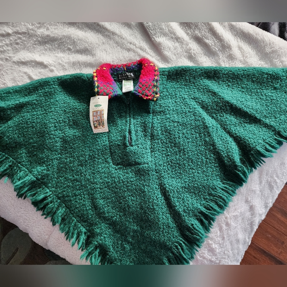 Blarney Woollen Mills Poncho Green/Multi